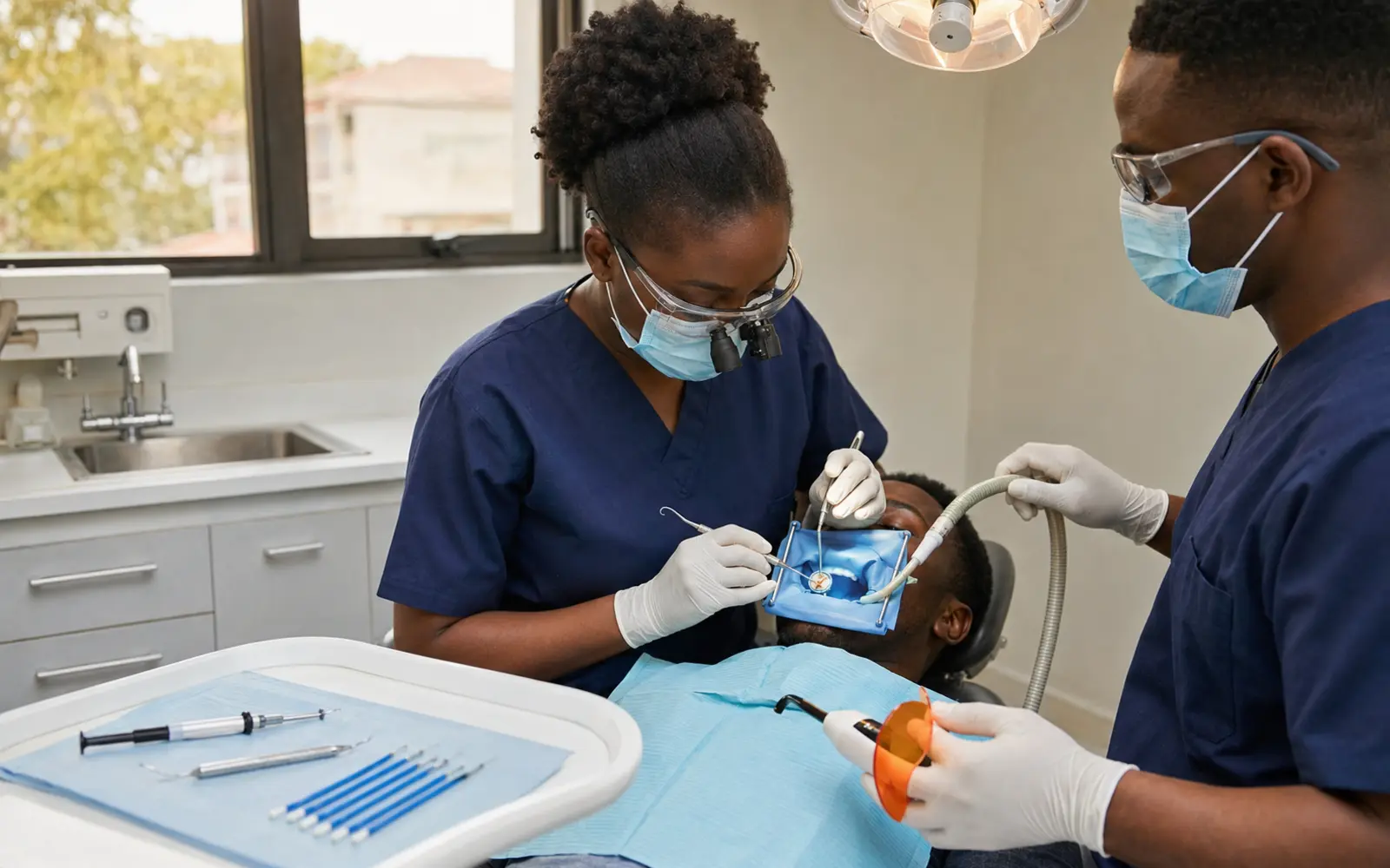 universal dental composite clinical workflow in an African dental clinic