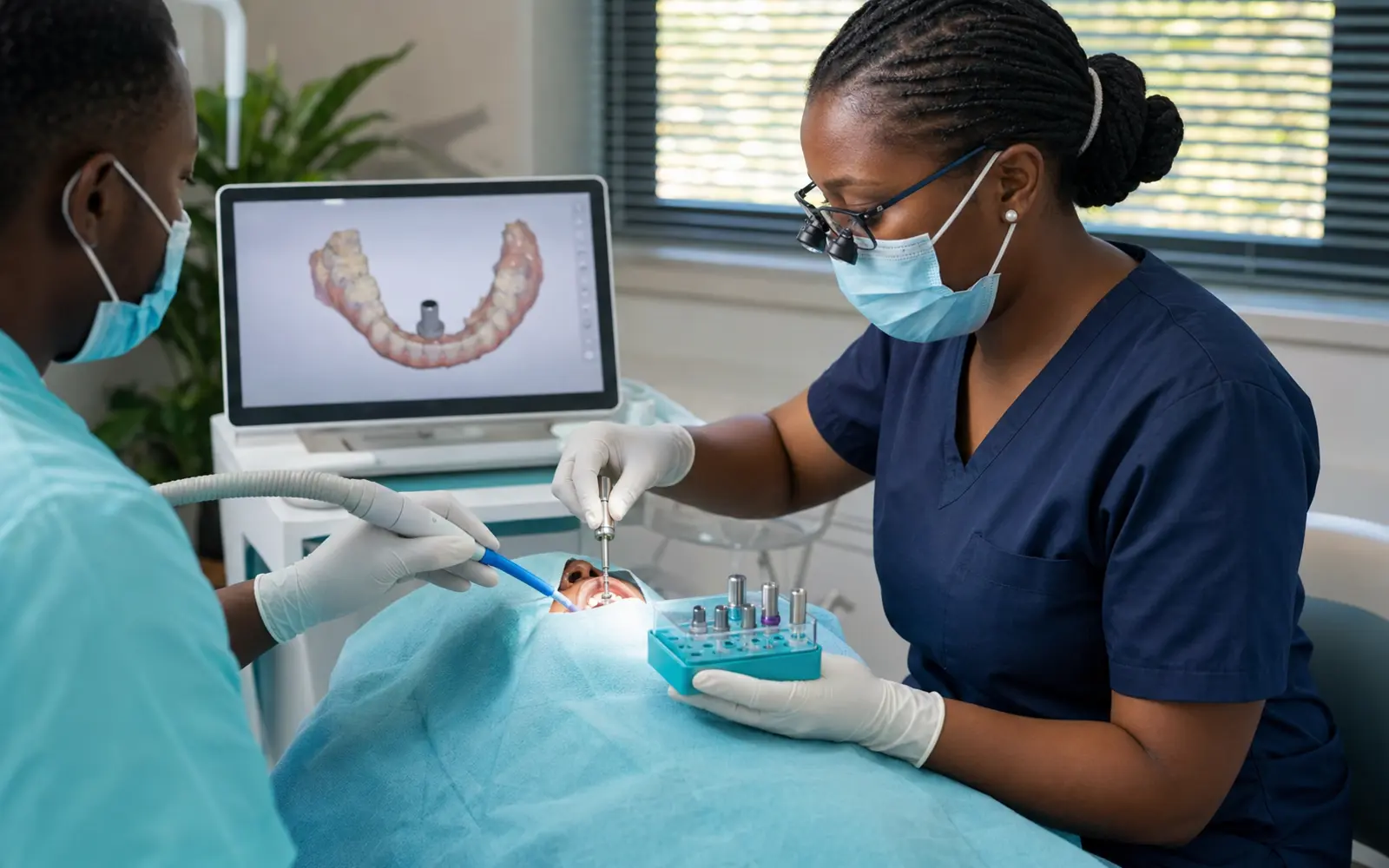 dental implant components clinical workflow in an African dental clinic