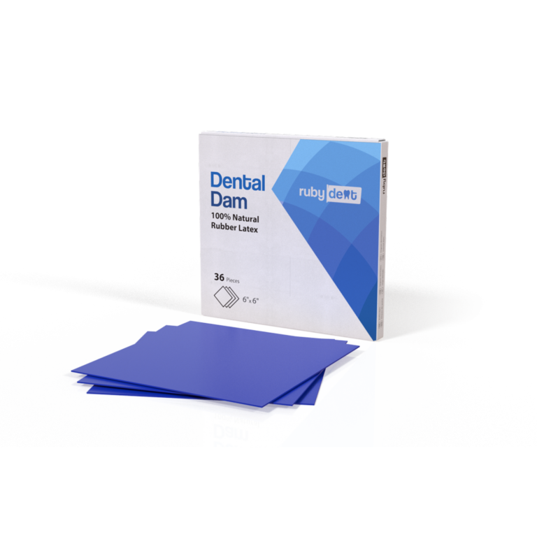 RubyDent blue dental dam