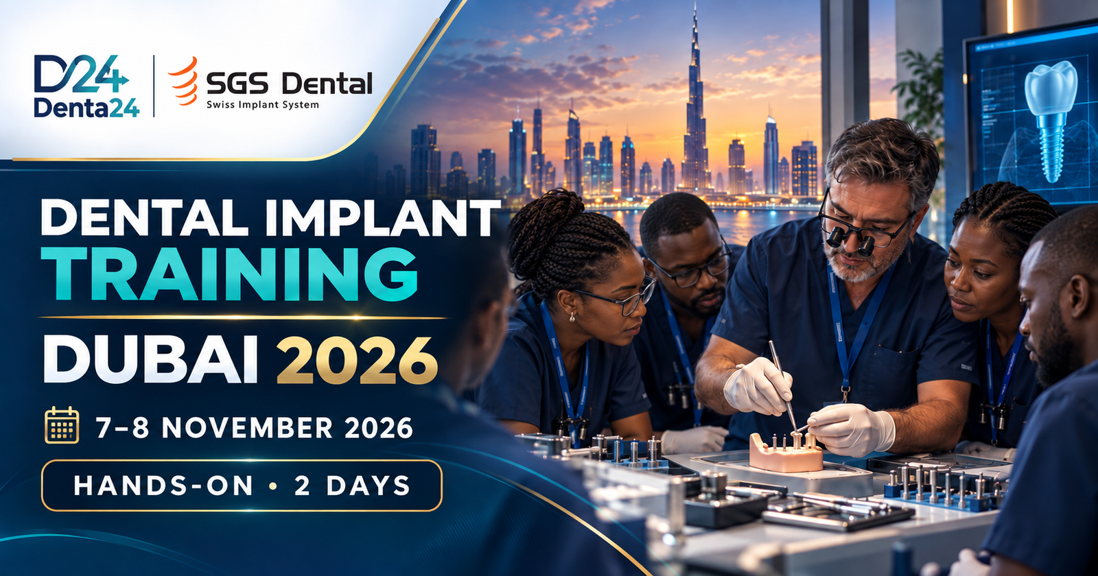 Dental Implant Training Dubai 2026 by Denta24 – hands-on implantology course