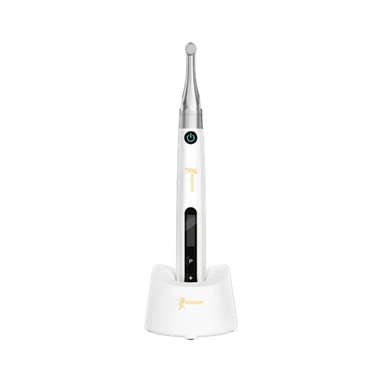 Woodpecker Endo Pace — white handpiece and compact charging base
