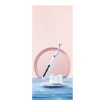 Woodpecker Endo Pace — handpiece and base in a pink-and-blue manufacturer scene