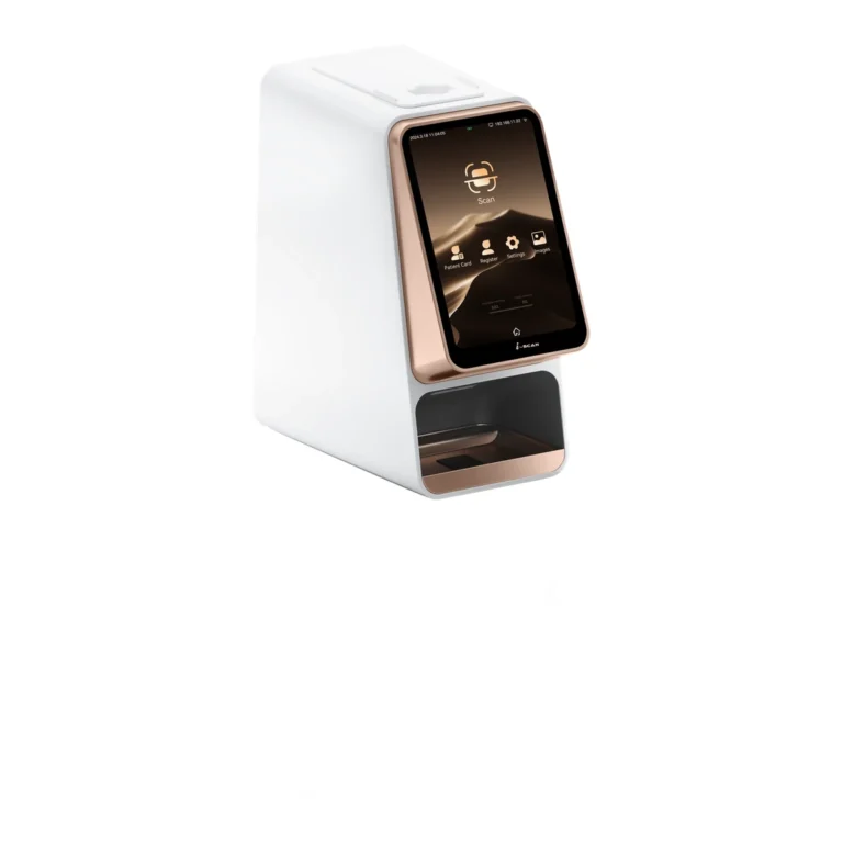 Woodpecker i-Scan — isolated front view of the scanner and touchscreen