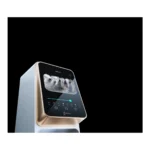 Woodpecker i-Scan — angled touchscreen close-up displaying a dental radiograph